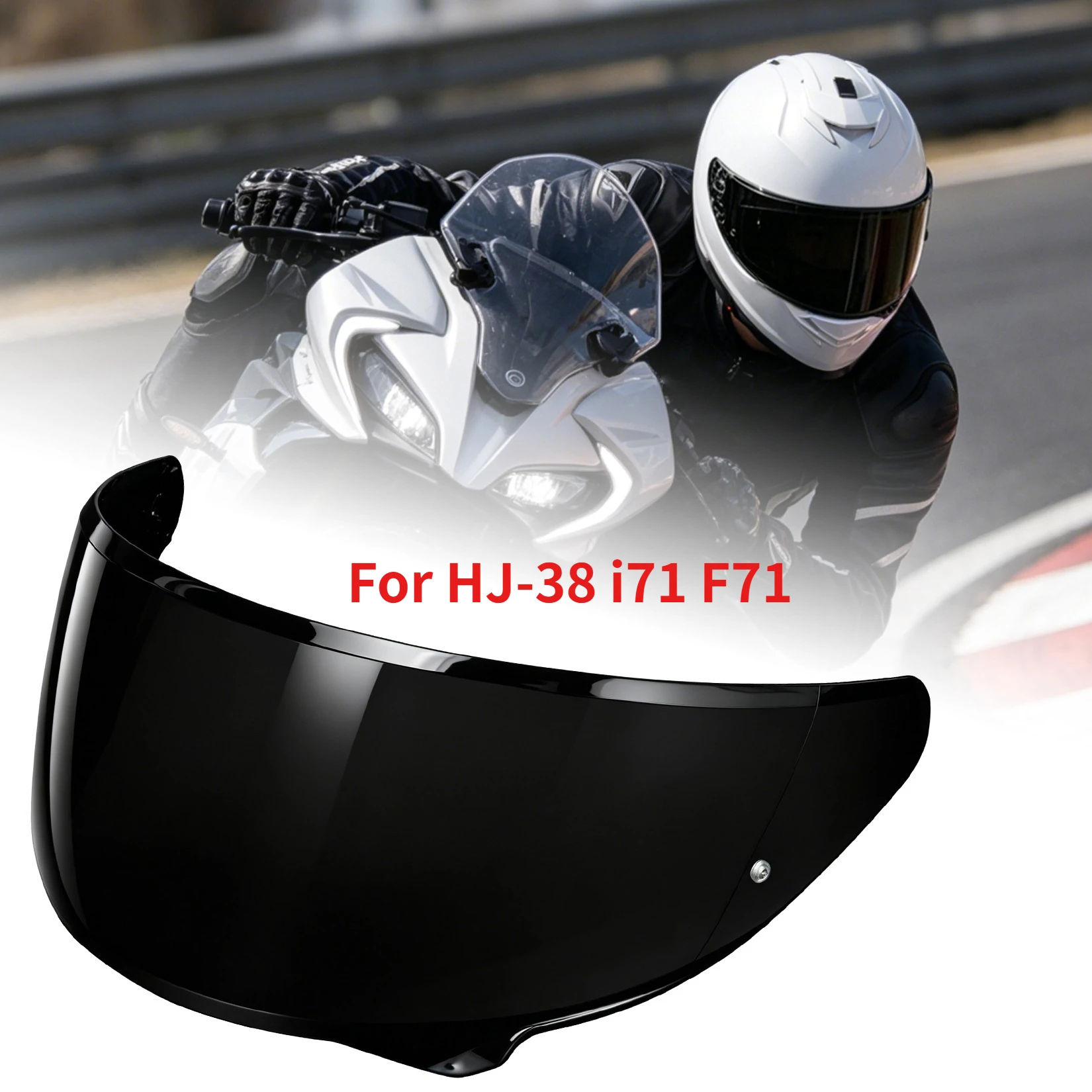 Motorcycle Helmet Visor Replacement for HJC HJ-38 Shield Fits I71 F71 Full Face Helmets Anti-Scratch UV Protection Pinlock Ready