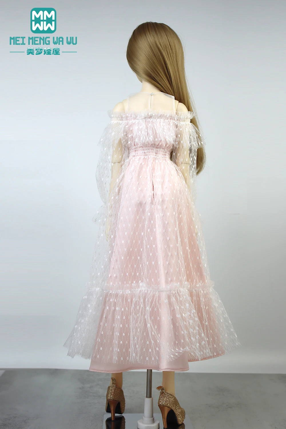 Se adapta a ropa para muñeca BJD 1/3, juguetes, muñeca articulada con bola, falda larga de tul de encaje a la moda