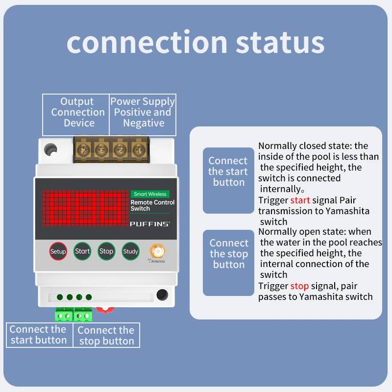 Feedback bidirezionale interruttore del Controller della pompa del livello dell\'acqua remoto modulo di trasmissione Wireless all\'interruttore di