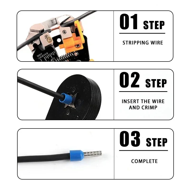 Boxed Cable VE Crimp Terminal Wire Connector Electrical Tube Terminals Multiple Box Pre-Insulated Crimping Sleeve Terminals