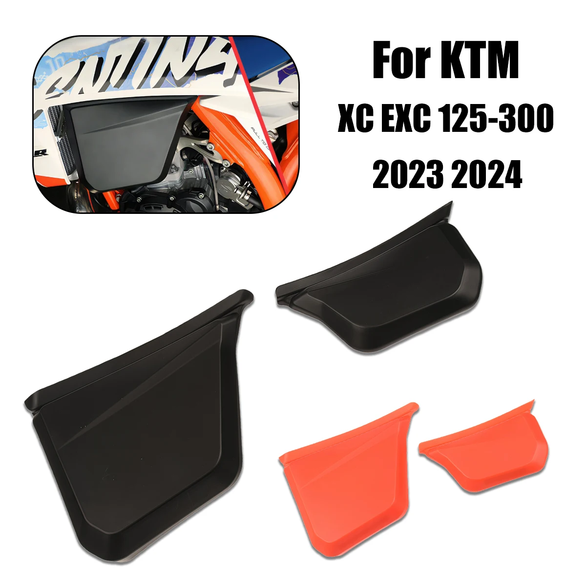 

Pair Left Right Fuel Tank Cover Guard Protector For KTM 2024 EXC 150 EXC 250 EXC 300 2024 XC 125 2023 XC 250 XC 300 2023-2024