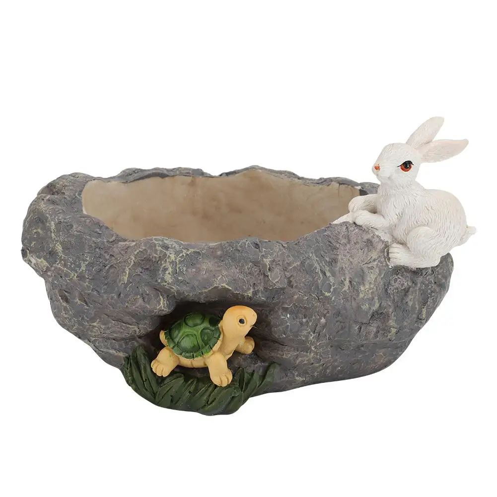 

Resin Succulent Flowerpot for Desktop Indoor Plant Holder 7.3x4.9x4.1 Inch Home for office Decoration
