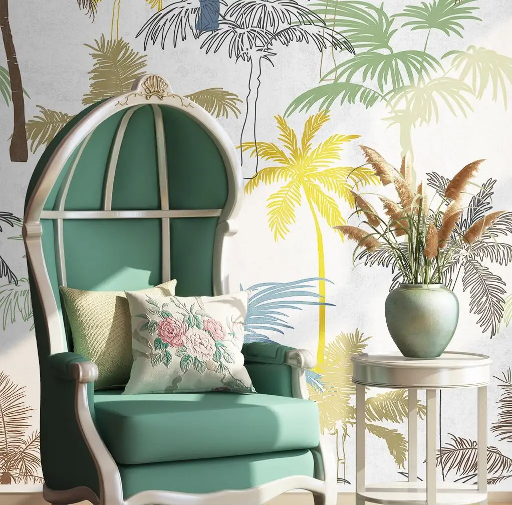 

beibehang custom papel de parede mural wallpaper for living room decor nordic tropical plant coconut tree wallpapers home decor