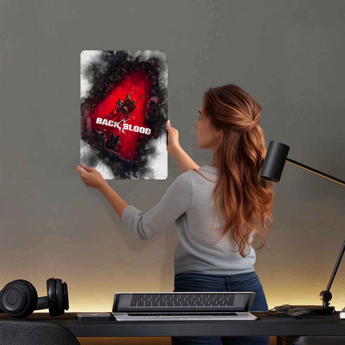 عودة 4 علامة الدم لعبة فيديو ملصق ديكور المنزل غرفة المعيشة مخصص معدن القصدير علامات لجدار الفن الديكور خمر ديكور بار