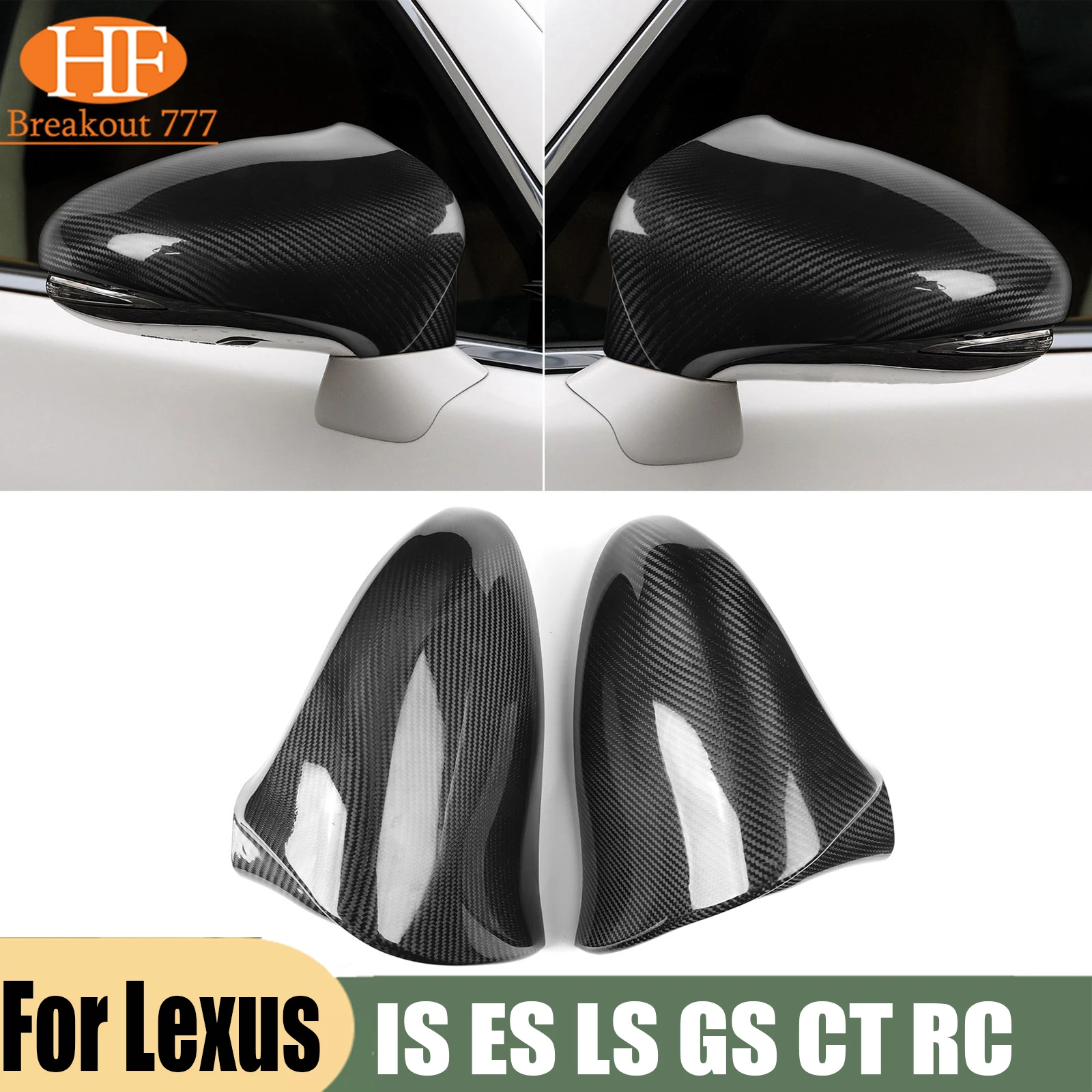 For Lexus IS ES LS GS CT RC 2014-2020 Carbon Fiber side mirror cover cap