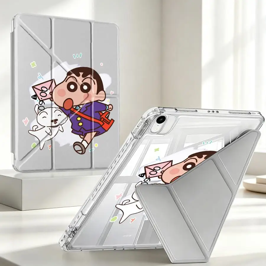 With Pen Slot Cover Tablet Case For Samsung Galaxy Tab A11 S9 Plus S7 FE A9 Plus S8 S10 Lite A8 Shins-chans Letter