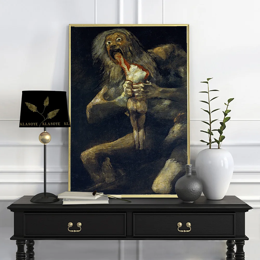 

Saturn Devouring His Son Vintage Poster Francisco Goya Canvas Print Painting Wall Art Picture Retro Exhibition Museum Decor Gift