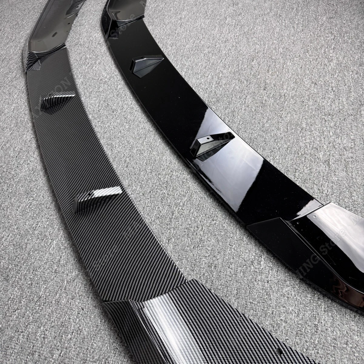 3 قطعة المصد الأمامي الأسود اللامع الفاصل لسيارات BMW 5 Series G30 Sedan G31 Touring M PACK 2021-2023 تعديل مجرفة المفسد الأمامي