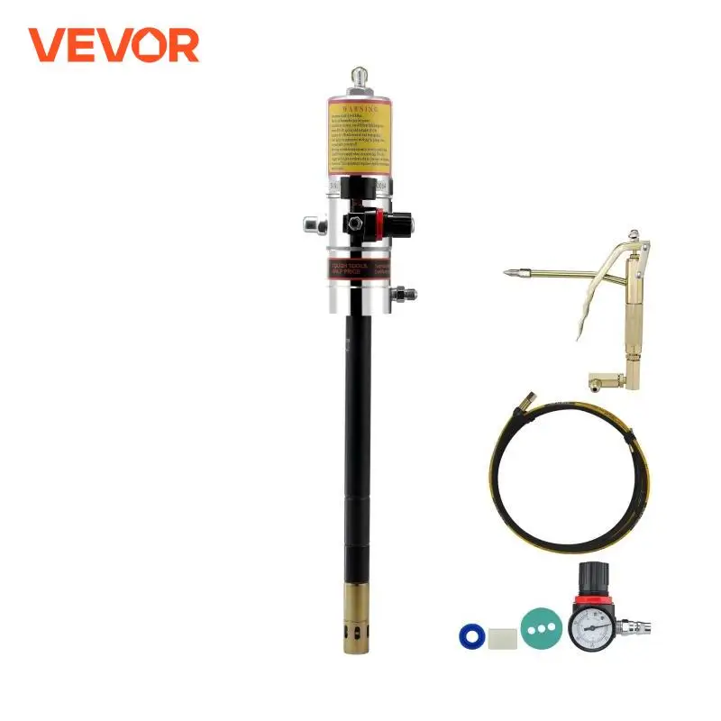 VEVOR Pneumatic Grease Pump Air Operated with 13 ft High Hose 360° Swivel Grease Gun Head Lubrication 50:1 Pressure Ratio