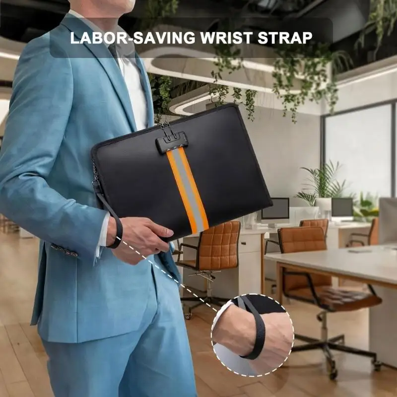 

Противопожарная сумка с несколькими отделениями, защитой паролем и плотным планом для безопасной организации наличных денег и