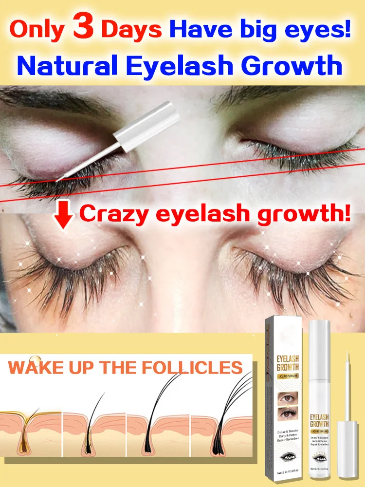 

Eyelash Growth Serum 7 Days Natural Eyelash Enhancer Longer Fuller Thicker Lashes Treatment Products Eye Care Makeup