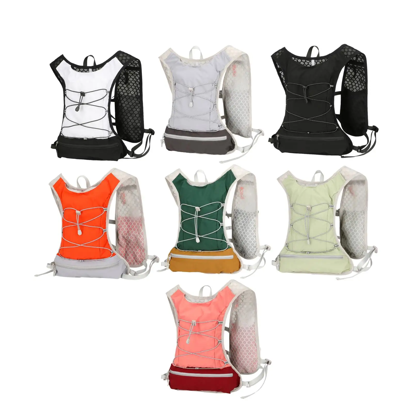 

Men Running Vest Daypack Reflective Rucksack Lightweight Gear Water Pack Sports Bag for Trail Hiking Jogging Camping Climbing