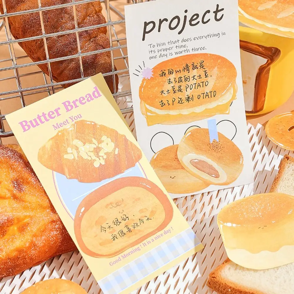 Pão Brinde Forma Sticky Notes, Auto Sticky Notes, Marcadores Bandeiras, Índice Sticky Notes, Adesivo Post Memo