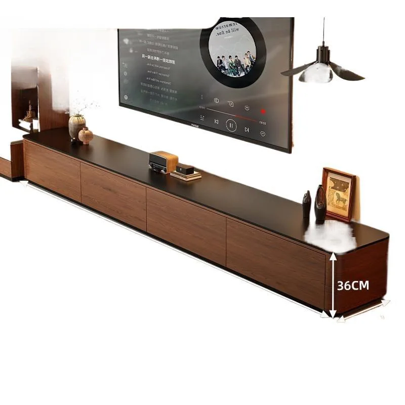 Floor-to-ceiling TV cabinet, living room household 2026 new medium and ancient style small apartment installation-free coffee