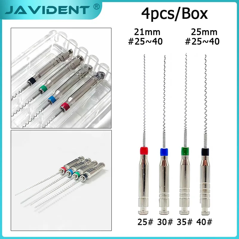 1 Box Dental Rotary Paste Carriers Spiral Filler Engine Filling Paste 21mm 25mm Assorted 25#-40# Dentistry Channel Spiral Tool