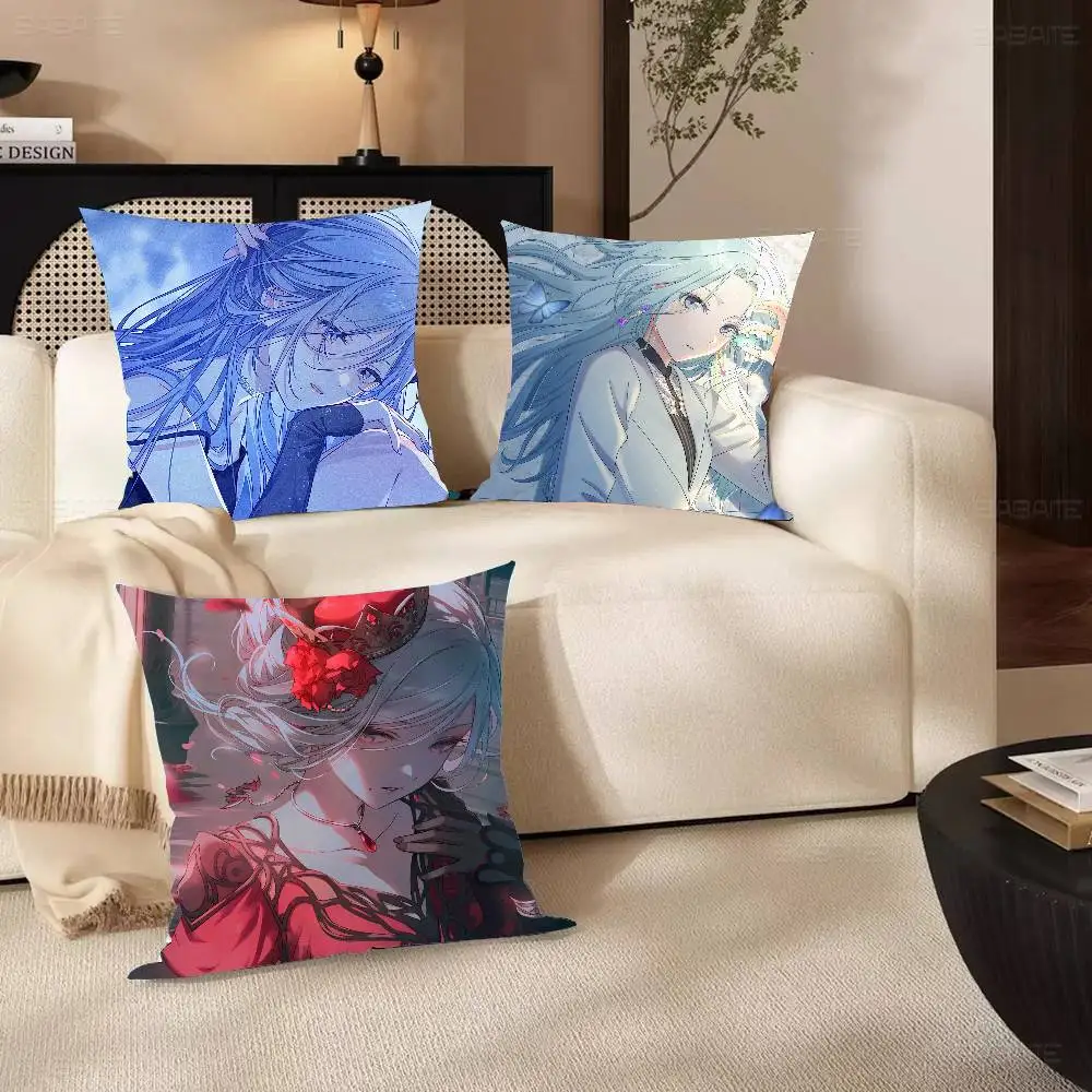 Shizuku Hinomori Anime P-Project Pillow Case Fashion Square Pillowcase Bedroom Sofa Room Ins Decoration Leisure