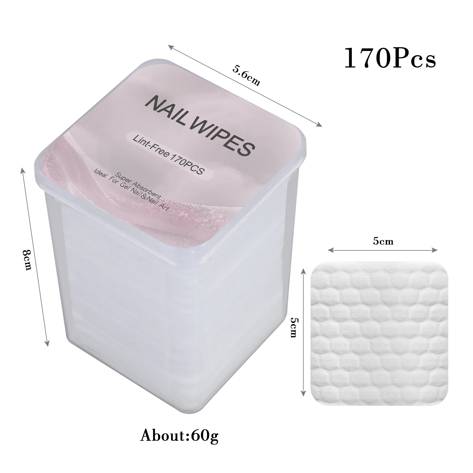1080 Stuks Boxed Nail Art Niet-pluizende Wimper Lijm Doekjes Papier Gel Polish Remover Schone Lijm Wattenschijfjes Beauty cleaning Tools