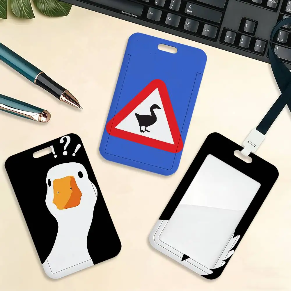 Untitled Goose Game Card Holder Cardcase Bus Subway Work Permit Student Lanyard Neck Straps Badge Holder