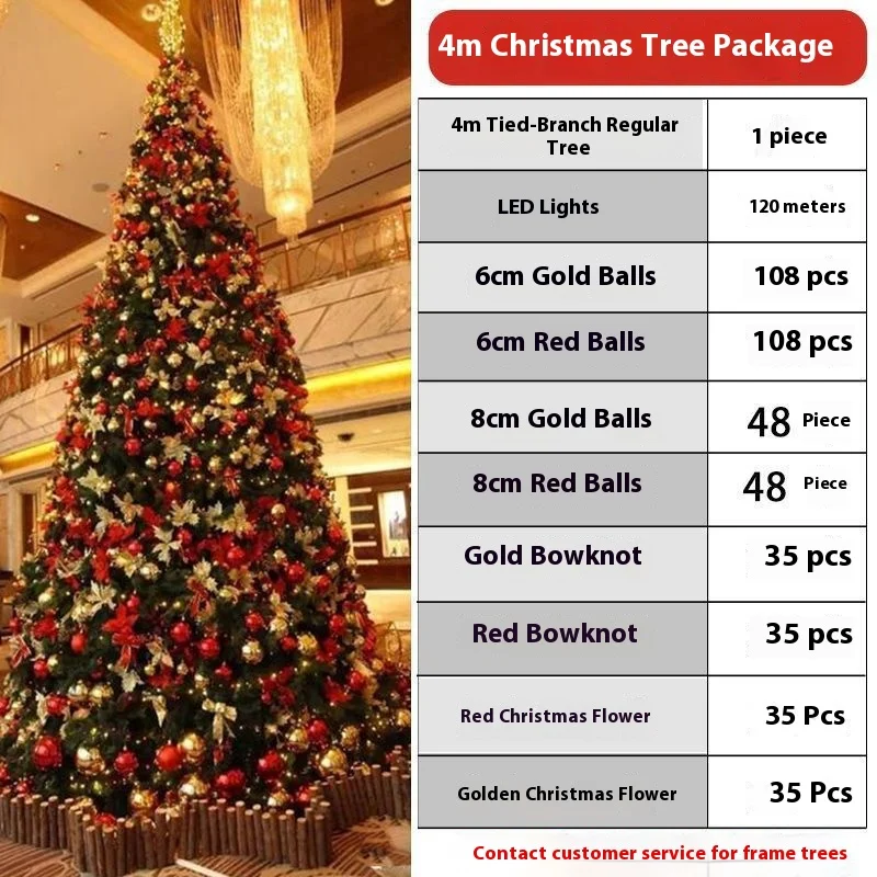 Large pre-installed LED Christmas tree outdoor commercial artificial Christmas tree suitable for shopping malls