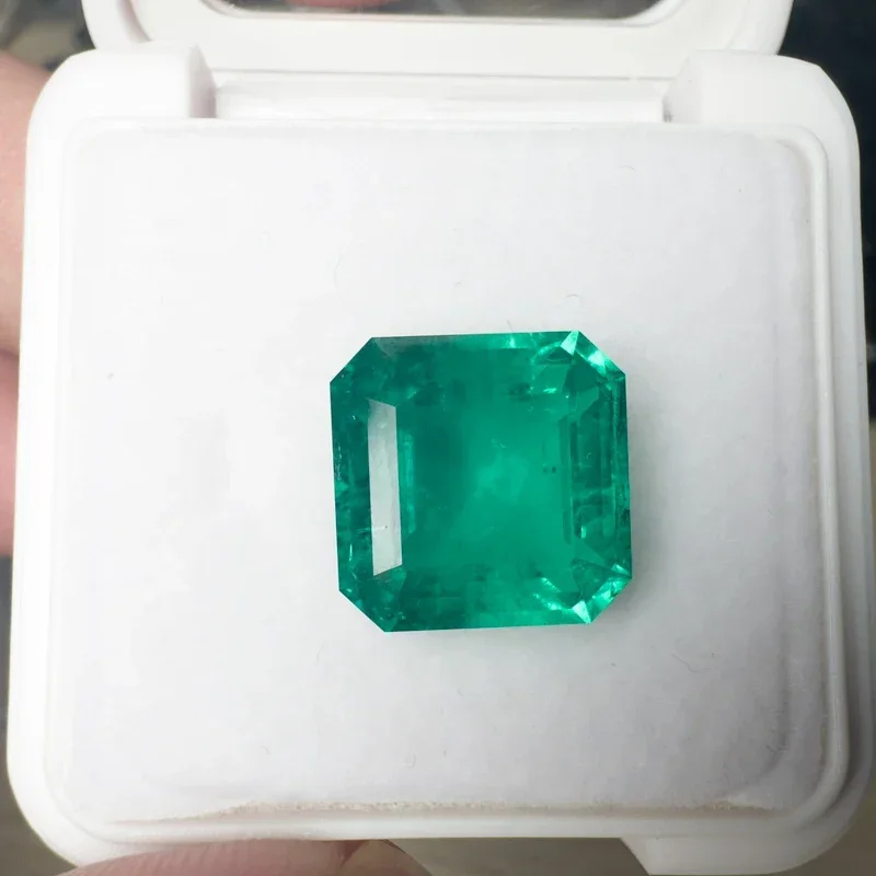 Lab Grown Emerald Asscher Cut 12x12mm 7.84ct Gemstone for Diy Jewelry Making Customer customization