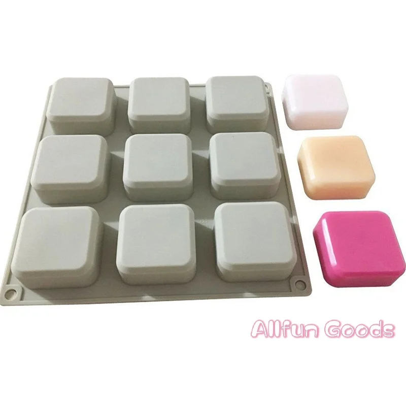 9 Cavity Soap Molds Silicone Mold For Making Handmade Soap Lotion Bar Square Rectangle Reusable Silicone Soap Making Molds
