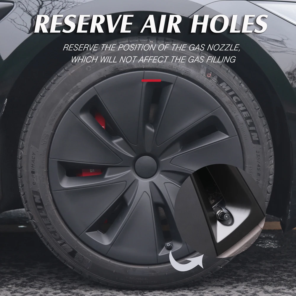 2025 ل تسلا نموذج 3 هايلاند 18 بوصة جديد غطاء عجلة الأداء غطاء الاطارات جزء العجلة كامل حافة 2024 اكسسوارات 4 قطعة Hubcaps #4