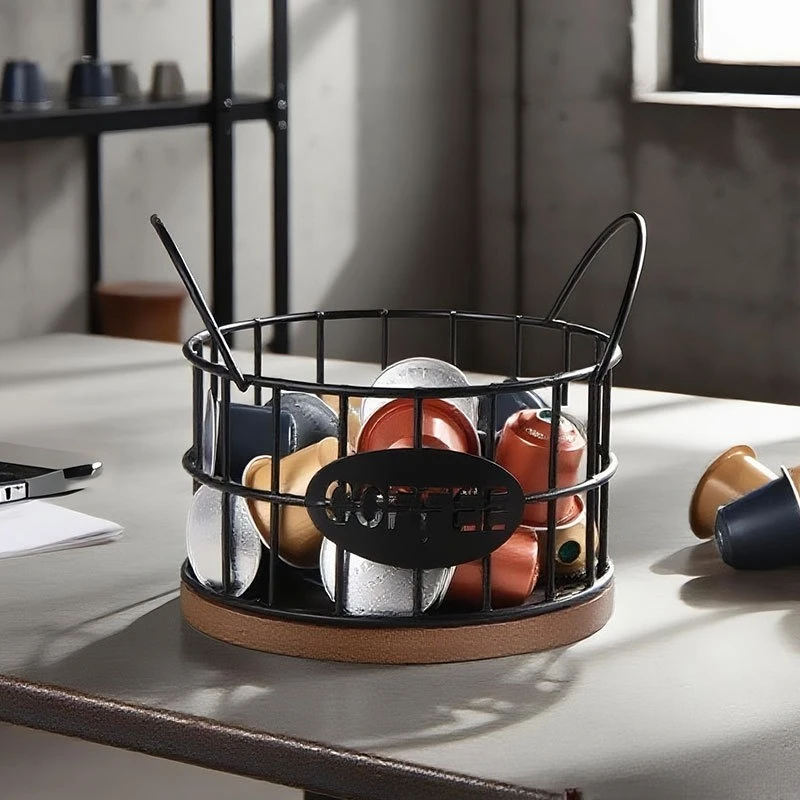 Coffee Storage Basket Coffee Capsule Storage Rack Shop Bar Storage Coffee Capsule Holder Coffeeware Kitchen Dining view 3