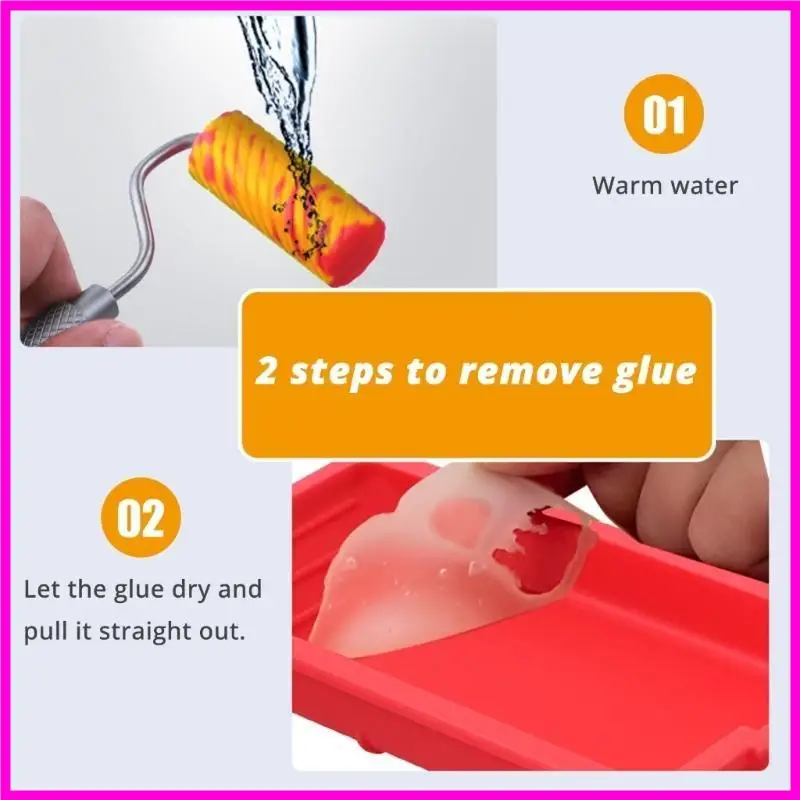 57BE Mini Silicone Paint Roller Painting Decorating Small Paint Roller Tray For Wall Painting Repair Brush Paintwork