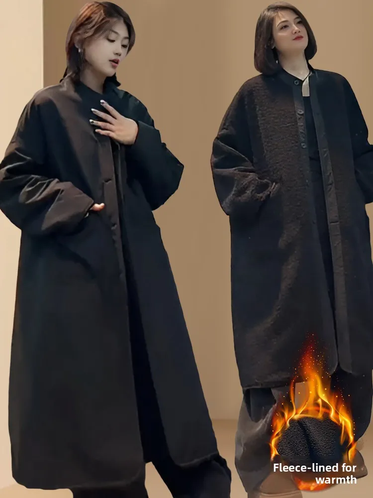 

Элегантное утепленное женское пальто с длинными рукавами, осенне-зимняя новинка, двустороннее, до колен, модная ветровка