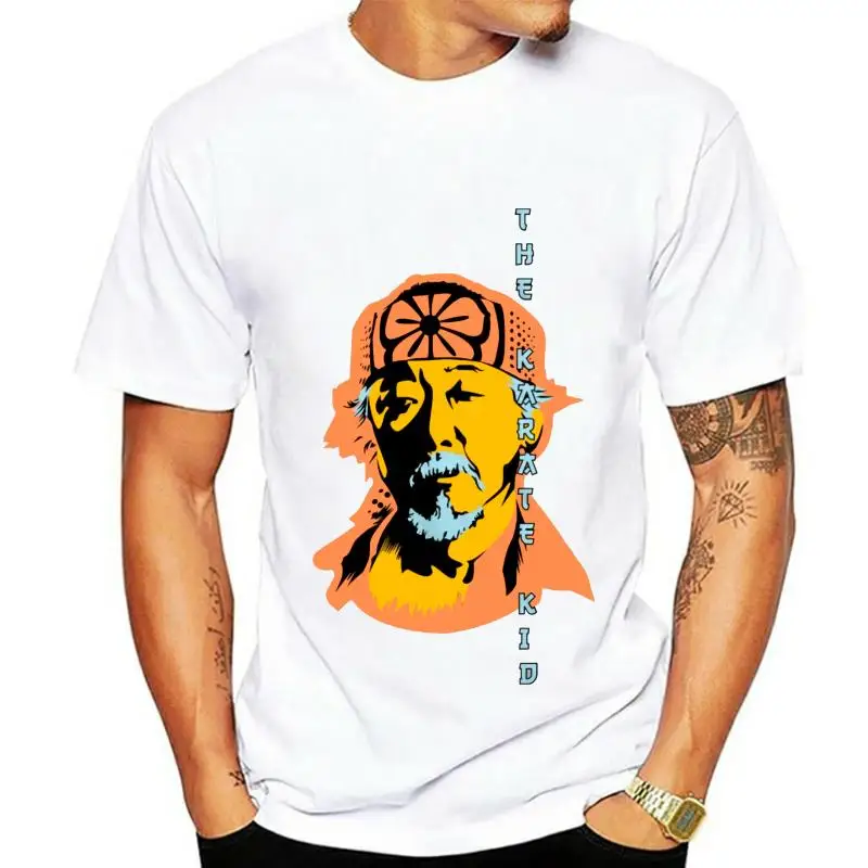 The Karate Kid T-Shirt Mr Miyagi Retro Colors Silhouette Silver Tee