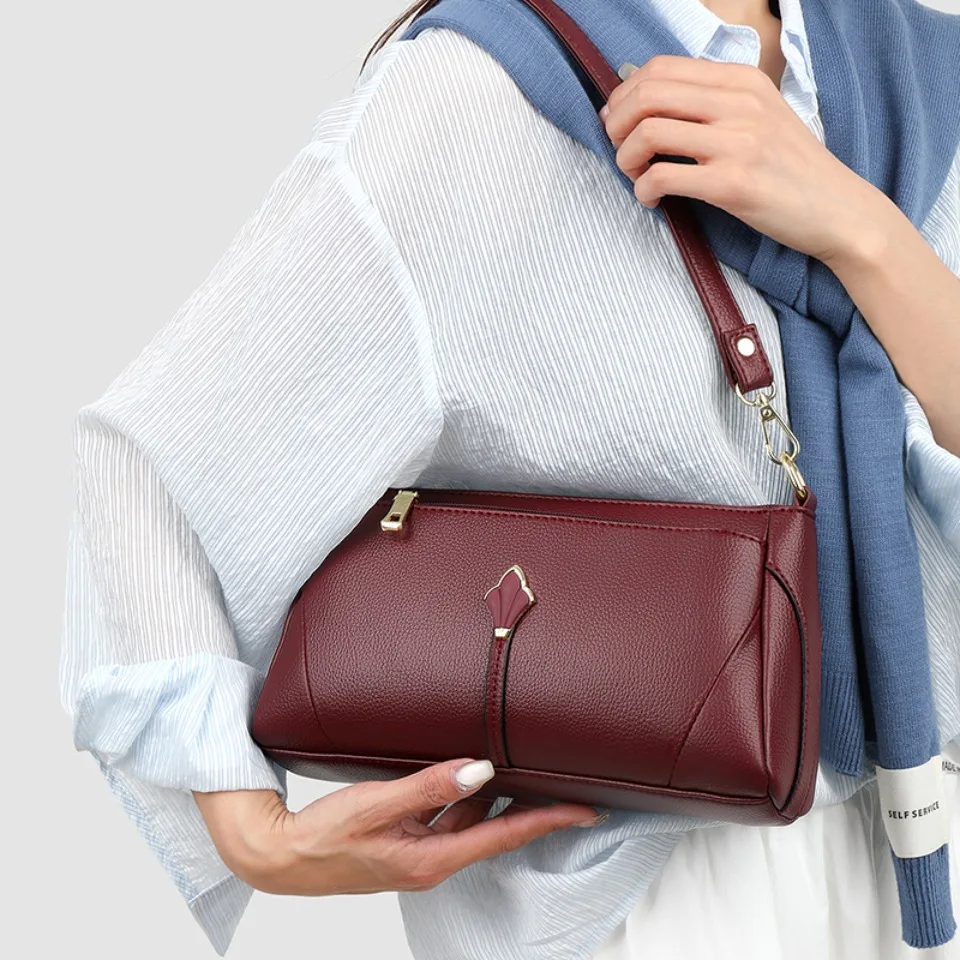 

Genuine Brand Soft Leather handbag Women's Shoulder Bags Ladies Handbags Crossbody Hand Bag High Quality Commuting Messenger Bag