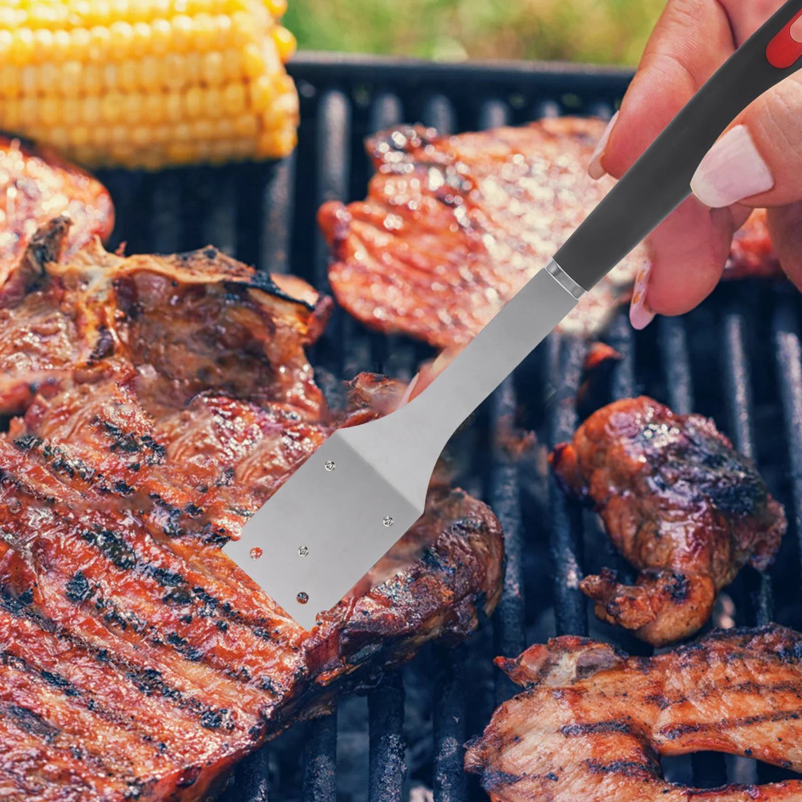 

Grill Brush Multifunctional Bbq Cleaning Tool Easy Use Time Saving Portable Lightweight Barbecue Rack Cleaner Grill Brush