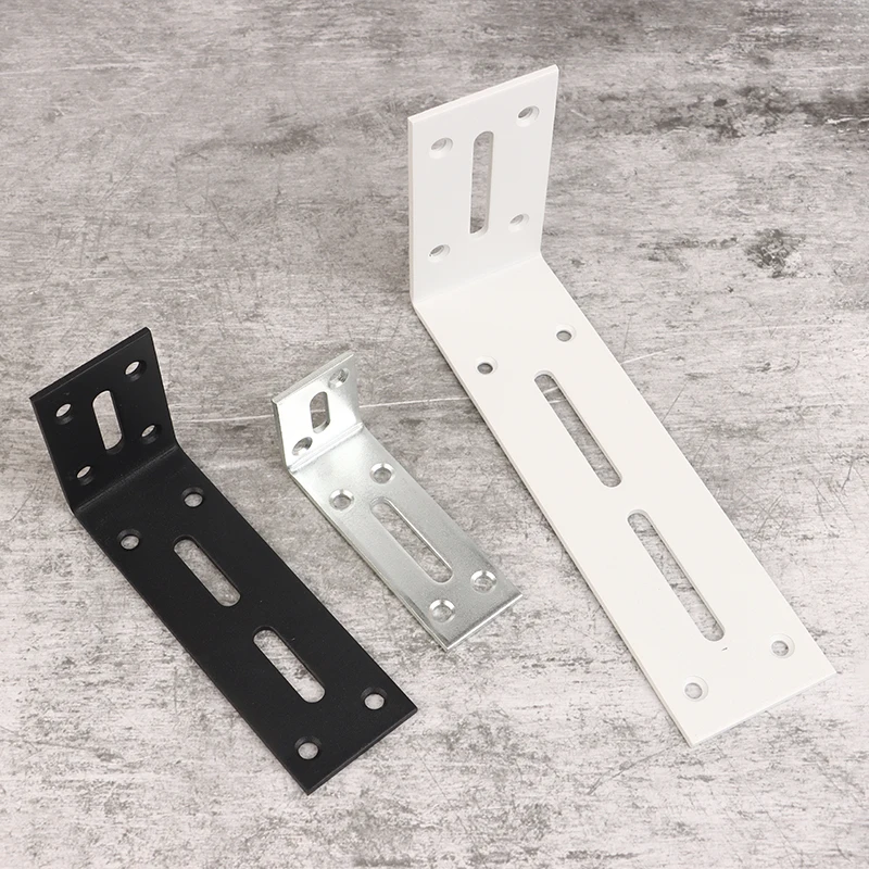 Silver, White, Black Stainless Steel 90 Degree Angle Bracket Corner Brackets Joint Bracket Fastener Furniture Door Cabinet