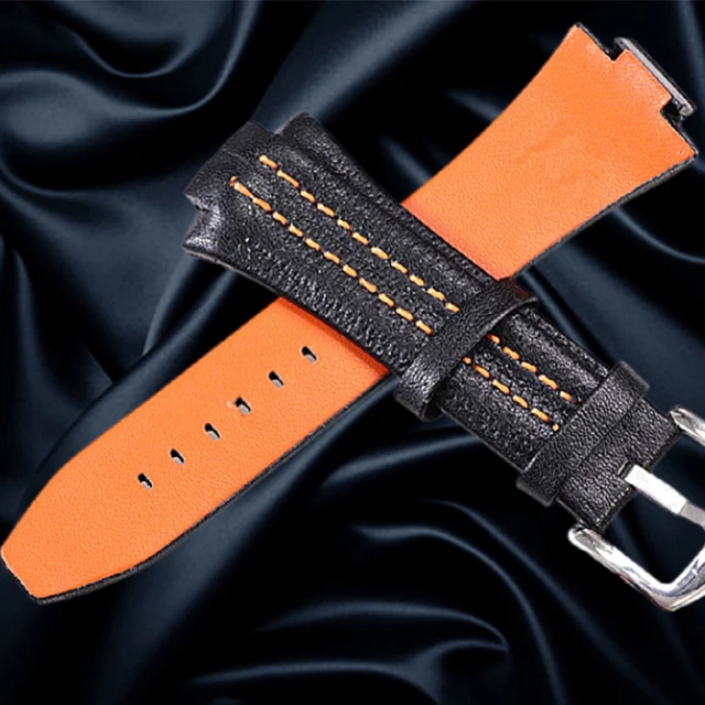 17x27mm leather watch strap compatible con for Seiko sportura SNL029P2 SNL021P1 SNA595P2 SNL017P1 Watch band Bracelet belt