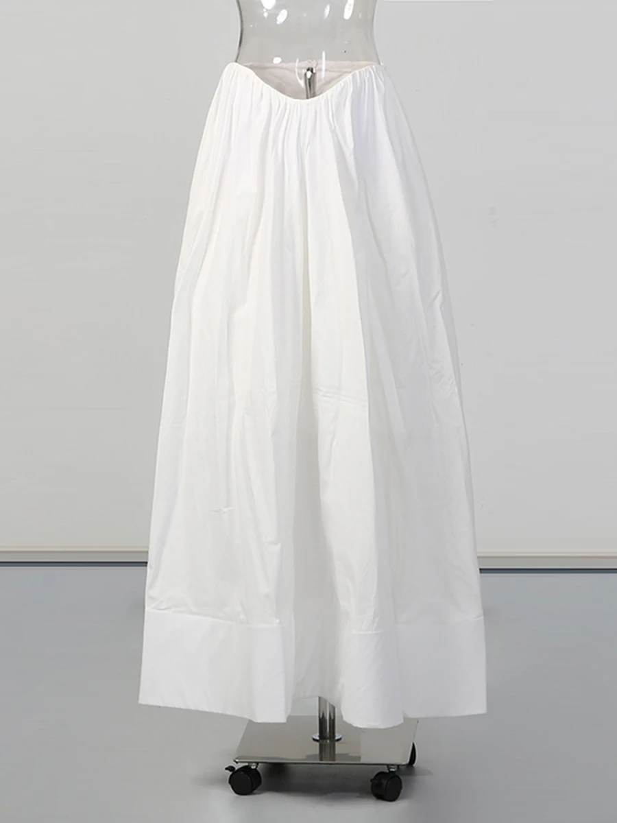 CHICEVER-Conjunto de dos piezas con pliegues empalmados para mujer, camisa de manga larga con cuello de pico, falda minimalista para vacaciones, moda nueva