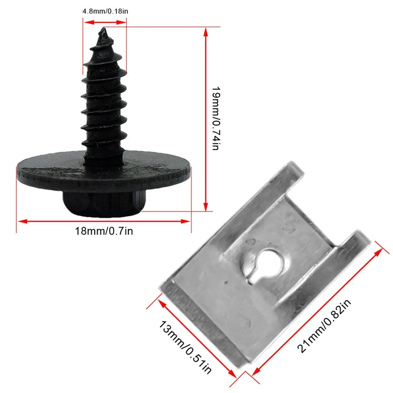 Please Allow Slight Manual Measurement Deviation For The Data Clips SetBolt Screw Clips Undertray Splash Guard