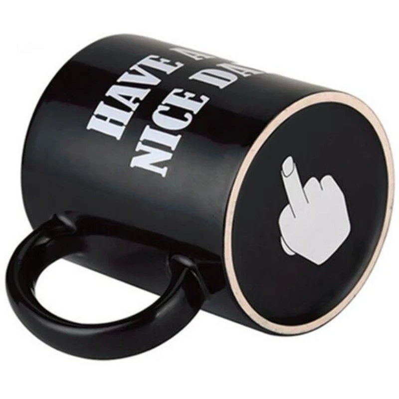 HF Creative Have a Nice Day Coffee Mug Middle Finger Funny Cup for Coffee Milk Tea Cups Novelty Gifts