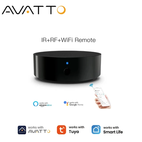 AVATTO Tuya WiFi Control remoto inteligente RF IR, control remoto universal Compatible con todos los electrodomésticos y Alexa Google Home