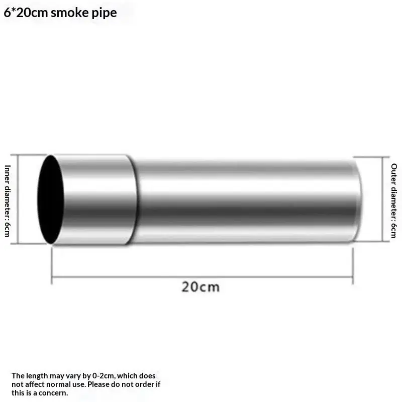 Straight Stainless Steel Smoke Pipe 6cm Heat Resistant Flue Tube for Outdoor Survival Heating Stove