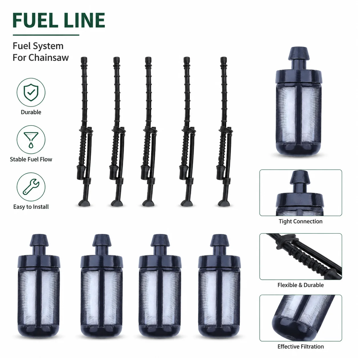 5PCS Fuel Line Filter Kit For Stihl MS200T 020T MS200 020 Chainsaw Gas Hose Replaces 11293503600 1129 350 3600 Replacement Parts - view 4