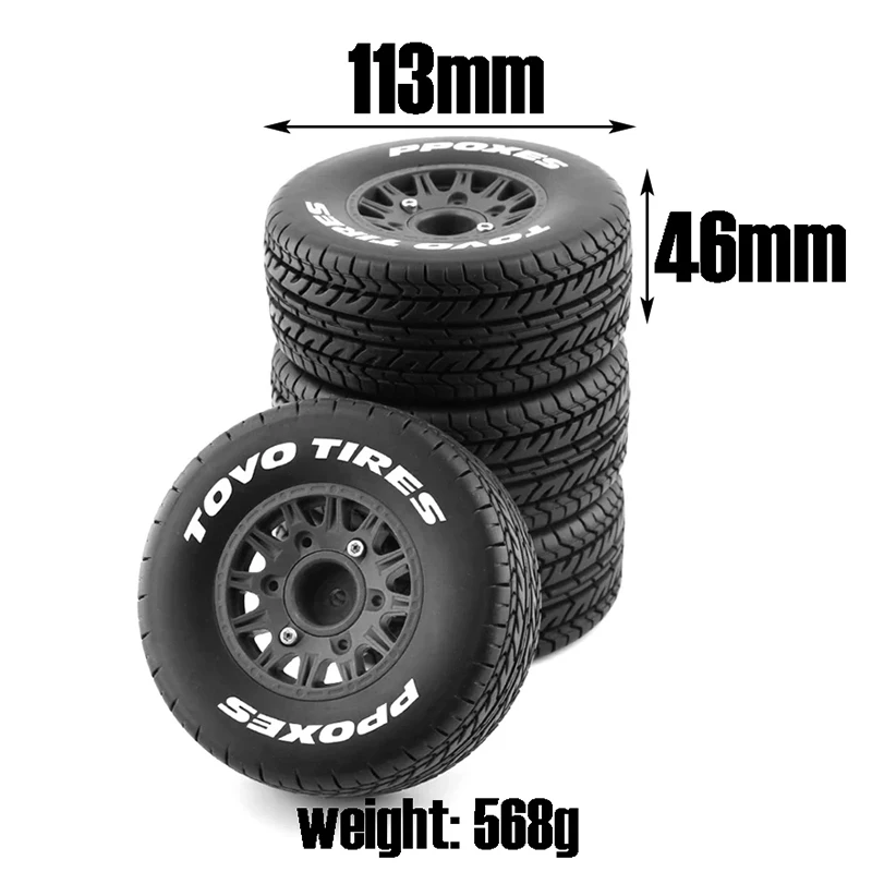 RC Car 4Pcs 113Mm 1/8 1/10 Short Course Truck Tire Tyre Wheel With 12 14 17Mm Hex For Slash Arrma SENTON VKAR RC Car