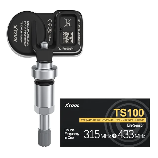 XTOOL TS100 Sensor 2 in 1 315MHz 433MHz TPMS Sensor Tire Repair Tools TPMS Scanner Pressure Monitor Tester Work on TP150 IP819TP