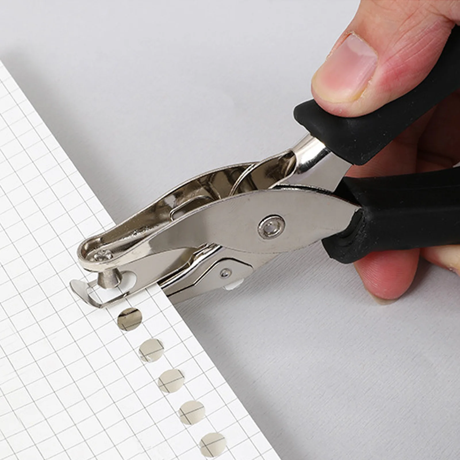 Portable Manual Hole Puncher for Paper Card Stock Thin Metal Multi-Function Office School Craft DIY Projects Hole