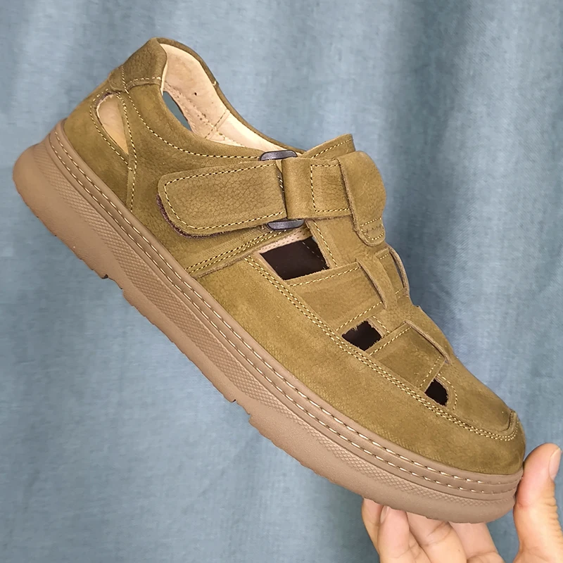 

Мужские кожаные сандалии 2025: Новинка лета, легкие, из натуральной воловьей кожи, противоскользящие, дезодорирующие, для активного отдыха, повседневные, из натуральной кожи, дышащие