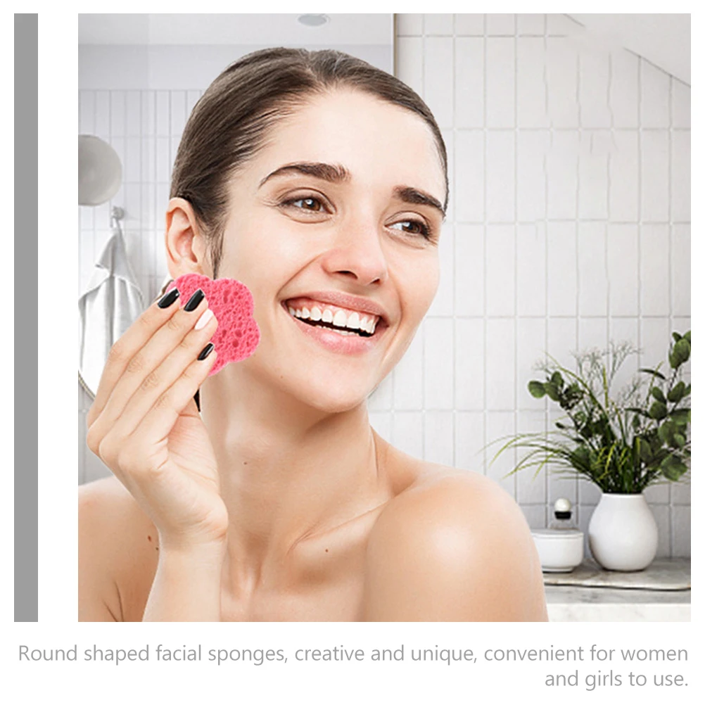 

50Pcs Facial Cleansing Sponges Small Flower Shape Easy Carry Makeup Removing Face Sponge for Fresh Smooth Skin