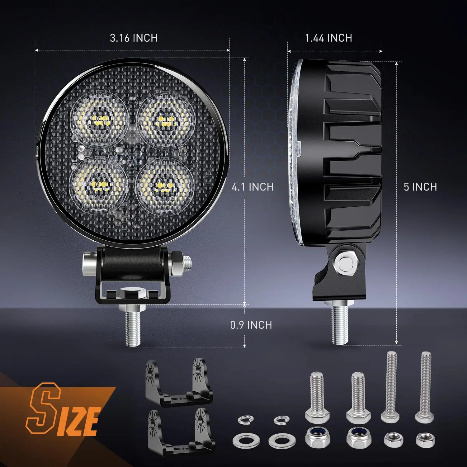 Nilight 2PCS 3Inch LED Pods Round 1500LM Built-in EMC Work Light 90° Flood Beam Angle for Offroad Lights Side Light Rear Back-Up Light for Tractor Truck Motorcycle Boat ATV UTV, LED Flood Beam Pods for Pickup Truck Jeep SUV Boat Exterior Lighting