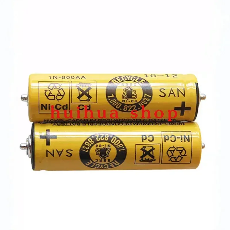 2pce SAN NI-CD 1N-600AA 1.2V Battery For Braun shaver S3 320S-4 340S-3 350CC-5 5776 3050S battery with pins on both ends JM