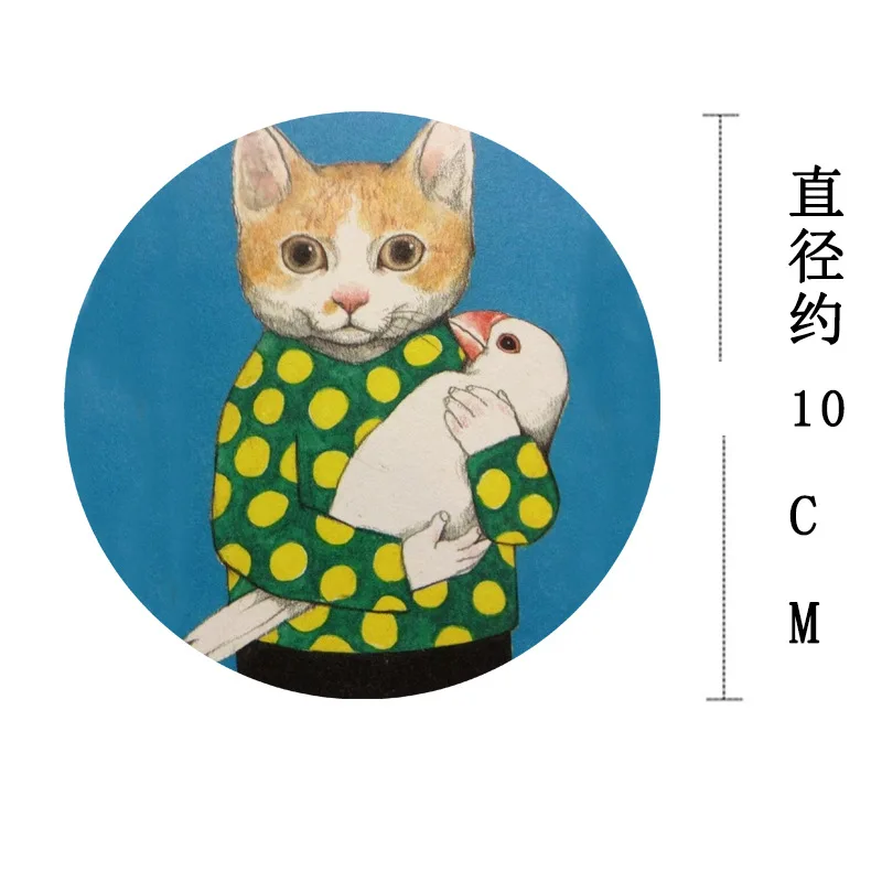 Yuko Higuchi Cute Kitty Coaster Hand-decorated Cat Animal Cup Mat Round Ceramic Cork Absorbent Pad Desk Decor Japanese Style