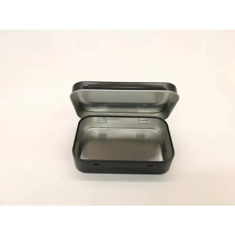 

200 шт./лот, простая черно-белая жестяная коробка 9,5 см x 6 см x 2,1 см, прямоугольная коробка для хранения чайных конфет, визитная карточка, USB-коробка для хранения, чехол