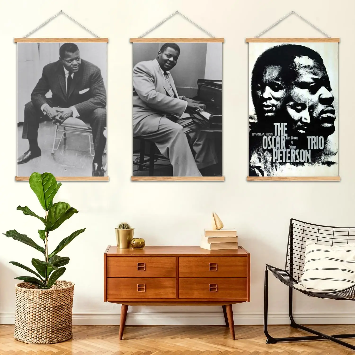 Oscar Peterson Framed Wall Painting Canvas Art Poster and Wall Art,  Modern Family Bedroom Decor, Posters,Decorative painting